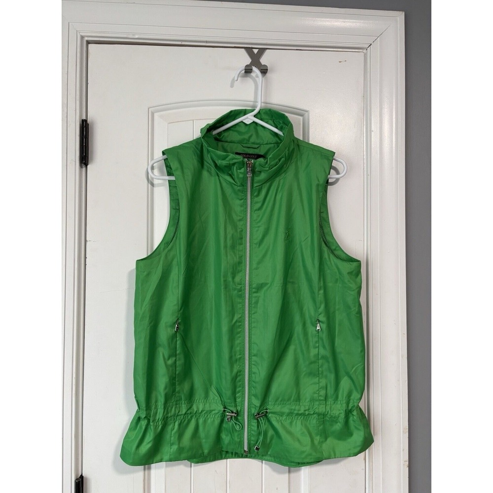 NWT Polo Golf Ralph Lauren Full Zip Vest Golf Windbreaker Green Women Large